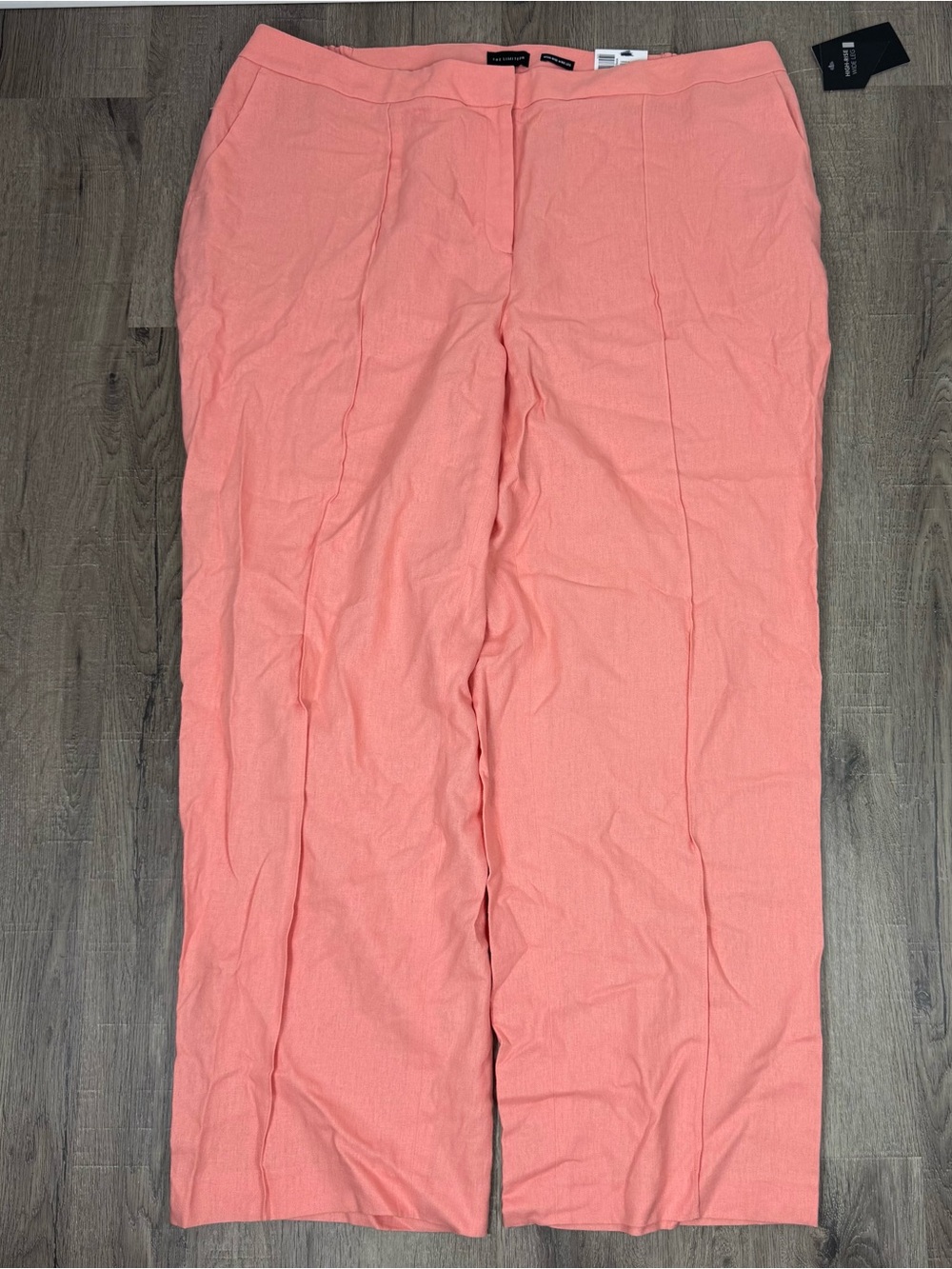 The Limited NWT 20W Peach Linen Blend High Rise Wide Leg Pants Plus Size